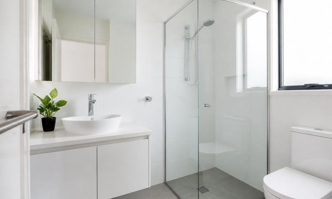 A bright, mould-free Melbourne bathroom after Holy Moley Cleaning treatment
