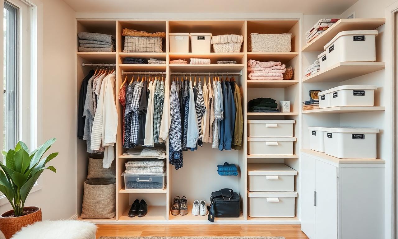 Neatly organised wardrobe after a Holy Moley decluttering session