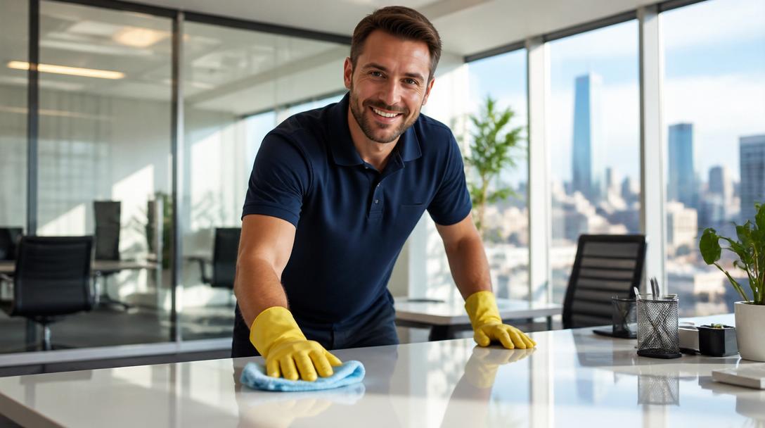 A clean, organised modern workspace after a professional commercial clean